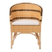 bali & pari Elma Rattan Dining Chair with Cushion - Barrel-Back Accent Chair with Synthetic Woven and Natural Rattan Frame, Boho Coastal Style Seating for Dining or Living Room - Elma-Natural/Brown Stripes-Rattan-Cushion-DC