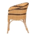 bali & pari Elma Rattan Dining Chair with Cushion - Barrel-Back Accent Chair with Synthetic Woven and Natural Rattan Frame, Boho Coastal Style Seating for Dining or Living Room - Elma-Natural/Brown Stripes-Rattan-Cushion-DC