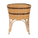 bali & pari Elma Rattan Dining Chair with Cushion - Barrel-Back Accent Chair with Synthetic Woven and Natural Rattan Frame, Boho Coastal Style Seating for Dining or Living Room - Elma-Natural/Brown Stripes-Rattan-Cushion-DC