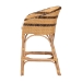 bali & pari Elma Rattan Counter Stool with Cushion - Barrel-Back Counter Chair with Synthetic Woven and Natural Rattan Frame, Boho Coastal Style Seating for Kitchen or Lounge - Elma-Natural/Brown Stripes-Rattan-Cushion-CS