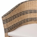 bali & pari Elda Natural Rattan Accent Chair - Wicker Barrel-Back Chair with Two-Tone Woven Stripes and Cushion, Coastal Boho Style Seating for  Living Room or Sunroom - Elda-Natural/Blue Stripes-Rattan-Cushion-DC
