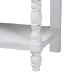 Baxton Studio Rafferty Distressed Console Table - Vintage-Inspired White Accent Table with Ornate Carved Apron and Lower Shelf, Classic Entryway or Sofa Table - JY24B280-White-Wooden-Console Table