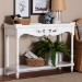 Baxton Studio Rafferty Distressed Console Table - Vintage-Inspired White Accent Table with Ornate Carved Apron and Lower Shelf, Classic Entryway or Sofa Table - JY24B280-White-Wooden-Console Table