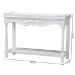 Baxton Studio Rafferty Distressed Console Table - Vintage-Inspired White Accent Table with Ornate Carved Apron and Lower Shelf, Classic Entryway or Sofa Table - JY24B280-White-Wooden-Console Table