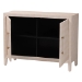 Baxton Studio Nira Faux Shagreen Storage Cabinet - Contemporary 2-Door Accent Sideboard with Sleek Metal Handles, for Entryway or Living Room - JY24B281-Beige Faux Shagreen-Cabinet