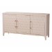 Baxton Studio Nira Faux Shagreen Sideboard  -  Contemporary 3-Door Buffet Storage Cabinet with Sleek Handles for Dining Room or Living Room - JY24B283-Beige Faux Shagreen-Cabinet