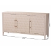 Baxton Studio Nira Faux Shagreen Sideboard  -  Contemporary 3-Door Buffet Storage Cabinet with Sleek Handles for Dining Room or Living Room - JY24B283-Beige Faux Shagreen-Cabinet