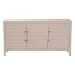 Baxton Studio Nira Faux Shagreen Sideboard  -  Contemporary 3-Door Buffet Storage Cabinet with Sleek Handles for Dining Room or Living Room - JY24B283-Beige Faux Shagreen-Cabinet