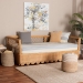 bali & pari Teresa Natural Rattan Daybed - Handwoven Sofa Bed Frame with Scalloped Edge and Open Lattice Back and Side, Coastal Boho Style Lounge Seating, Twin - Teresa-Light Honey Rattan-Daybed