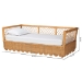 bali & pari Teresa Natural Rattan Daybed - Handwoven Sofa Bed Frame with Scalloped Edge and Open Lattice Back and Side, Coastal Boho Style Lounge Seating, Twin - Teresa-Light Honey Rattan-Daybed
