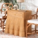 bali & pari Chica Scalloped Natural Rattan Console Table with Drawer - Handwoven Wicker Accent Table with Flared Skirt, Coastal Boho Style for Entryway or Living Room, Rectangle - Chica-Light Honey Wicker-End Table
