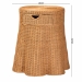 bali & pari Dayo Scalloped Natural Rattan Console Table with Drawer - Handwoven Wicker Accent Table with Flared Skirt, Coastal Boho Style for Entryway or Living Room, Round - Dayo-Light Honey Wicker-End Table