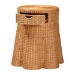 bali & pari Dayo Scalloped Natural Rattan Console Table with Drawer - Handwoven Wicker Accent Table with Flared Skirt, Coastal Boho Style for Entryway or Living Room, Round - Dayo-Light Honey Wicker-End Table