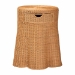 bali & pari Dayo Scalloped Natural Rattan Console Table with Drawer - Handwoven Wicker Accent Table with Flared Skirt, Coastal Boho Style for Entryway or Living Room, Round - Dayo-Light Honey Wicker-End Table