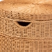 bali & pari Dayo Scalloped Natural Rattan Console Table with Drawer - Handwoven Wicker Accent Table with Flared Skirt, Coastal Boho Style for Entryway or Living Room, Round - Dayo-Light Honey Wicker-End Table