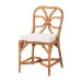 bali & pari Alondra Natural Rattan Dining Chair - Handwoven Wicker Side Chair with Removable Cushion, Coastal Boho Kitchen or Dining Room Seating - Alondra-Light Honey/Rattan-No Arm-Cushion-DC