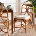 bali & pari Alondra Natural Rattan Dining Chair - Handwoven Wicker Side Chair with Removable Cushion, Coastal Boho Kitchen or Dining Room Seating - Alondra-Light Honey/Rattan-No Arm-Cushion-DC