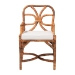 bali & pari Alondra Natural Rattan Dining Chair - Handwoven Wicker Accent Chair with Armrests and Removable Cushion, Coastal Boho Kitchen or Dining Room Seating - Alondra-Light Honey/Rattan-Arm-Cushion-DC