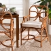 bali & pari Alondra Natural Rattan Dining Chair - Handwoven Wicker Accent Chair with Armrests and Removable Cushion, Coastal Boho Kitchen or Dining Room Seating - Alondra-Light Honey/Rattan-Arm-Cushion-DC