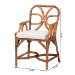 bali & pari Alondra Natural Rattan Dining Chair - Handwoven Wicker Accent Chair with Armrests and Removable Cushion, Coastal Boho Kitchen or Dining Room Seating - Alondra-Light Honey/Rattan-Arm-Cushion-DC