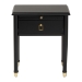 Baxton Studio Tamra Black Wood Nightstand with Pullout Shelf - Modern Transitional Bedside Table with Metallic Accents - SW8000-90NS-Black-Nightstand