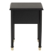 Baxton Studio Tamra Black Wood Nightstand with Pullout Shelf - Modern Transitional Bedside Table with Metallic Accents - SW8000-90NS-Black-Nightstand
