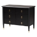 Baxton Studio Tamra Black Wood Chest with Drawers - Bedroom Storage Unit with Metallic Accents, 6-Drawer Modern Transitional Bedroom Storage Solution - SW8000-90CH6D-Black-Chest
