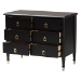 Baxton Studio Tamra Black Wood Chest with Drawers - Bedroom Storage Unit with Metallic Accents, 6-Drawer Modern Transitional Bedroom Storage Solution - SW8000-90CH6D-Black-Chest