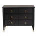Baxton Studio Tamra Black Wood Chest with Drawers - Bedroom Storage Unit with Metallic Accents, 6-Drawer Modern Transitional Bedroom Storage Solution - SW8000-90CH6D-Black-Chest