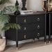 Baxton Studio Tamra Black Wood Chest with Drawers - Bedroom Storage Unit with Metallic Accents, 6-Drawer Modern Transitional Bedroom Storage Solution - SW8000-90CH6D-Black-Chest