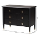 Baxton Studio Tamra Black Wood Chest with Drawers - Bedroom Storage Unit with Metallic Accents, 6-Drawer Modern Transitional Bedroom Storage Solution - SW8000-90CH6D-Black-Chest