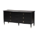 Baxton Studio Tamra Black Wood Dresser with Drawers - Bedroom Storage Unit with Metallic Accents, 6-Drawer Modern Transitional Bedroom Storage Solution - SW8000-90D6D-Black-Dresser