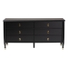 Baxton Studio Tamra Black Wood Dresser with Drawers - Bedroom Storage Unit with Metallic Accents, 6-Drawer Modern Transitional Bedroom Storage Solution - SW8000-90D6D-Black-Dresser