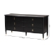 Baxton Studio Tamra Black Wood Dresser with Drawers - Bedroom Storage Unit with Metallic Accents, 6-Drawer Modern Transitional Bedroom Storage Solution - SW8000-90D6D-Black-Dresser
