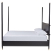 Baxton Studio Tamra Four-Poster Platform Bed - Black Wood Bed Frame with Metallic Trim and Capped Legs, Modern Transitional Bedroom Furniture, King - SW8650-Black-King Poster Bed