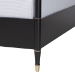 Baxton Studio Tamra Four-Poster Platform Bed - Black Wood Bed Frame with Metallic Trim and Capped Legs, Modern Transitional Bedroom Furniture, King - SW8650-Black-King Poster Bed