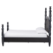 Baxton Studio Martino Four-Poster Platform Bed - Sculpted Post Bed Frame with Panel Headboard, Vintage Spindle Bed, Black, King - SW8636-Black-King Poster Bed