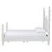 Baxton Studio Martino Four-Poster Platform Bed - Sculpted Post Bed Frame with Panel Headboard, Vintage Spindle Bed, White, King - SW8636-White-King Poster Bed