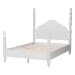 Baxton Studio Martino Four-Poster Platform Bed - Sculpted Post Bed Frame with Panel Headboard, Vintage Spindle Bed, White, King - SW8636-White-King Poster Bed