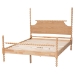 Baxton Studio Caliana Bobbin Four-Poster Platform Bed - Wooden Bed Frame with Turned Spindle Posts and Panel Headboard, Vintage-Inspired Bedroom Furniture, Natural Brown, King - SW8638-Natural-King Poster Bed