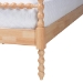 Baxton Studio Caliana Bobbin Four-Poster Platform Bed - Wooden Bed Frame with Turned Spindle Posts and Panel Headboard, Vintage-Inspired Bedroom Furniture, Natural Brown, King - SW8638-Natural-King Poster Bed