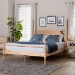 Baxton Studio Caliana Bobbin Four-Poster Platform Bed - Wooden Bed Frame with Turned Spindle Posts and Panel Headboard, Vintage-Inspired Bedroom Furniture, Natural Brown, King - SW8638-Natural-King Poster Bed