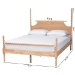 Baxton Studio Caliana Bobbin Four-Poster Platform Bed - Wooden Bed Frame with Turned Spindle Posts and Panel Headboard, Vintage-Inspired Bedroom Furniture, Natural Brown, King - SW8638-Natural-King Poster Bed
