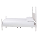 Baxton Studio Caliana Bobbin Four-Poster Platform Bed - Wooden Bed Frame with Turned Spindle Posts and Panel Headboard, Vintage-Inspired Bedroom Furniture, White, Queen - SW8638-White-Queen Poster Bed