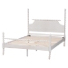 Baxton Studio Caliana Bobbin Four-Poster Platform Bed - Wooden Bed Frame with Turned Spindle Posts and Panel Headboard, Vintage-Inspired Bedroom Furniture, White, Queen - SW8638-White-Queen Poster Bed