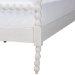 Baxton Studio Caliana Bobbin Four-Poster Platform Bed - Wooden Bed Frame with Turned Spindle Posts and Panel Headboard, Vintage-Inspired Bedroom Furniture, White, Queen - SW8638-White-Queen Poster Bed
