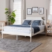 Baxton Studio Caliana Bobbin Four-Poster Platform Bed - Wooden Bed Frame with Turned Spindle Posts and Panel Headboard, Vintage-Inspired Bedroom Furniture, White, Queen - SW8638-White-Queen Poster Bed