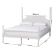 Baxton Studio Caliana Bobbin Four-Poster Platform Bed - Wooden Bed Frame with Turned Spindle Posts and Panel Headboard, Vintage-Inspired Bedroom Furniture, White, Queen - SW8638-White-Queen Poster Bed