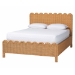 bali & pari Maritza Scalloped Natural Rattan Bed Frame - Handwoven Wicker Headboard and Footboard with Decorative Edge Detail, Boho Coastal Style for Bedroom, Queen - Maritza-Wood/Light Honey-Queen