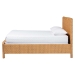 bali & pari Maritza Scalloped Natural Rattan Bed Frame - Handwoven Wicker Headboard and Footboard with Decorative Edge Detail, Boho Coastal Style for Bedroom, Queen - Maritza-Wood/Light Honey-Queen